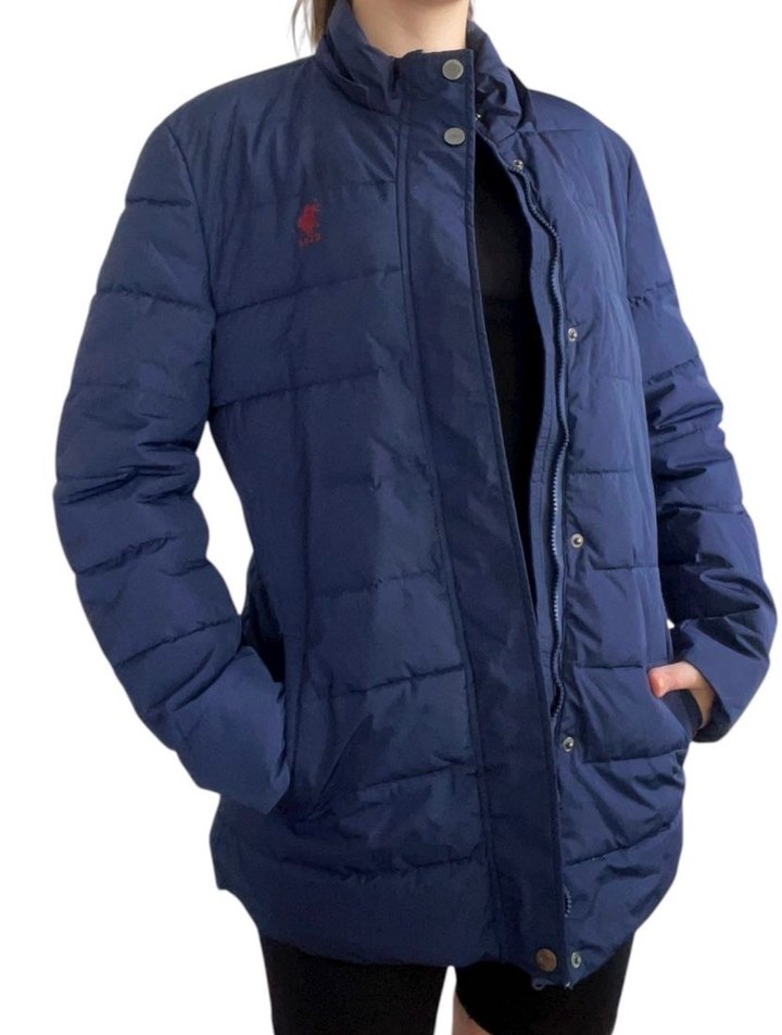 USPA Lacivert Midi Kışlık Mont - Görsel 5