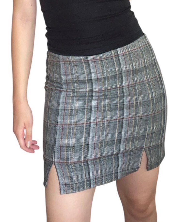 Ekoseli Mini Etek - Görsel 2