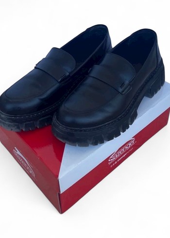 Kadın Siyah Platform Topuklu Loafer