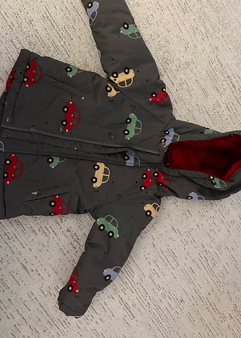 Primark Koyu Gri Cocuk Kapusonlu Mont Sicak Ve Rahat