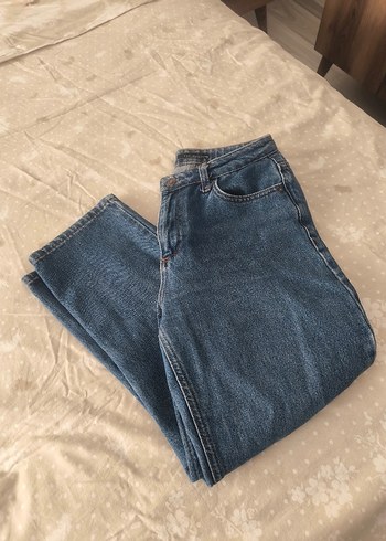 Kadın Mavi Gri Loose Fit Midi Kot Pantolon