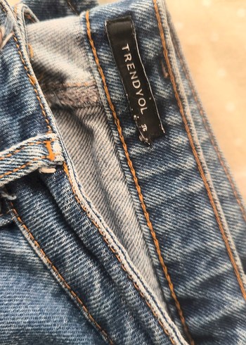 Trendyol & Milla Kadın Mavi Gri Loose Fit Midi Kot Pantolon