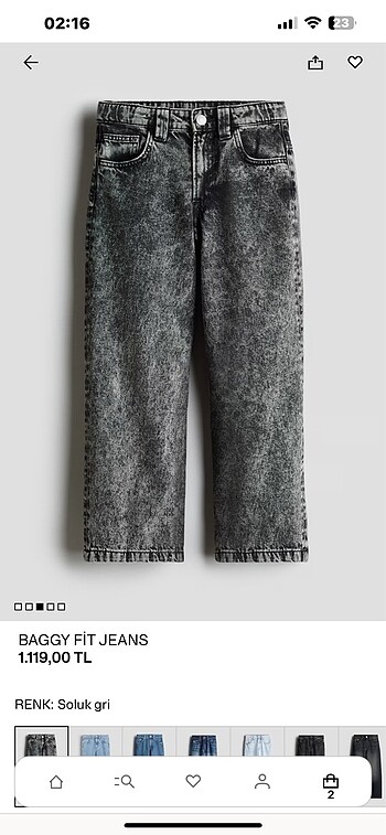 H&M HM erkek çocuk baggy fit jeans