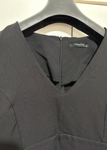 Trendyolmilla siyah elbise kumaş klasik - Görsel 4