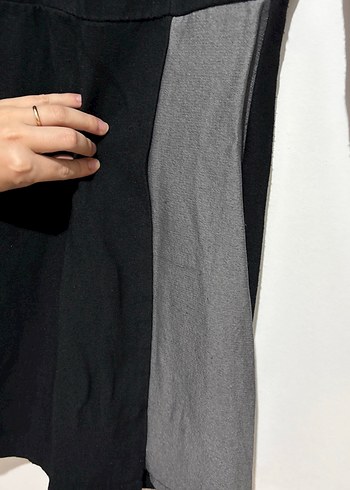 Siyah Gri miniKadın elbise - Görsel 6