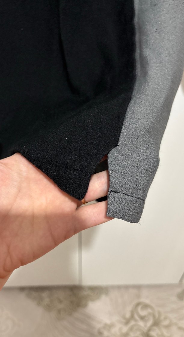 Siyah Gri miniKadın elbise - Görsel 2