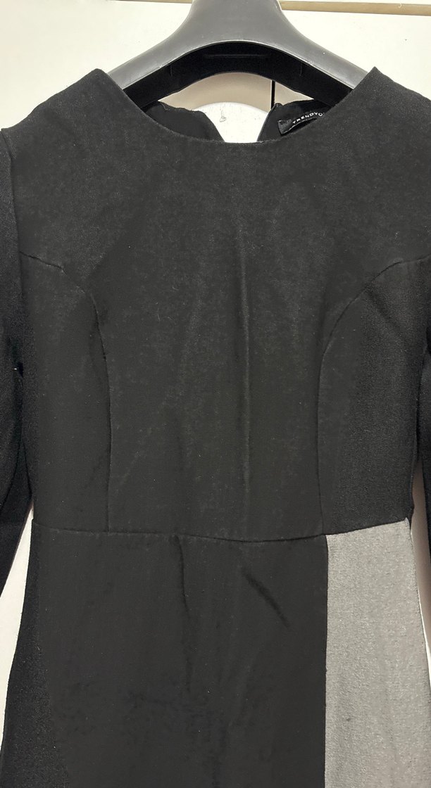 Siyah Gri miniKadın elbise - Görsel 3