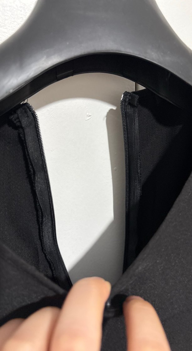 Düğmeli Siyah Mini Kadın elbise - Görsel 4