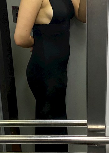 Sheinside Shein Siyah Yüksek Yakalı Midi Elbise