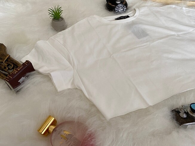Quzu Crop T-Shirt Beyaz