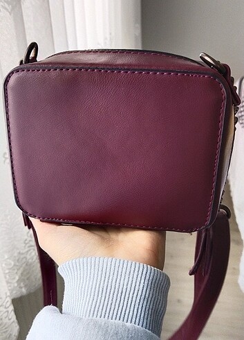  Beden bordo Renk Icone bag bordo askılı çanta 