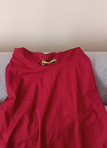 Bordo kadın kloş tesettür etek 