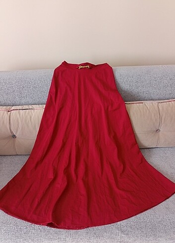 Bordo kadın kloş tesettür etek  - Görsel 2