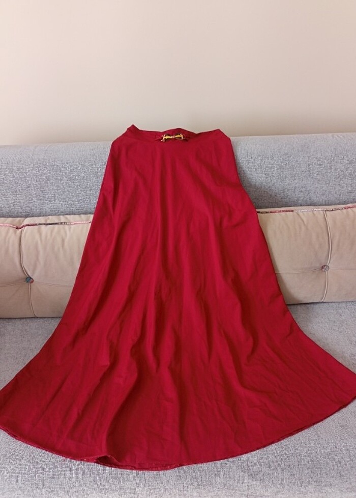 Bordo kadın kloş tesettür etek  - Görsel 2