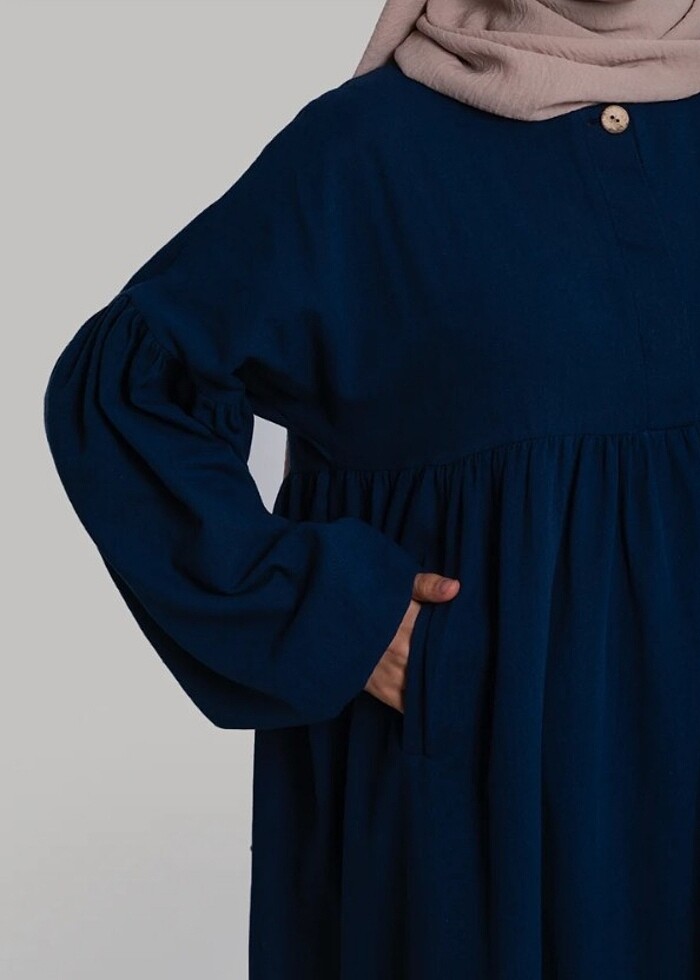 EMARE Lemaye Keten Tesettür Elbise - Görsel 2