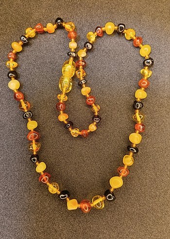 0-3 Yaş Bebek Kolye Doğal Damla Kehribar Kolye - Görsel 4