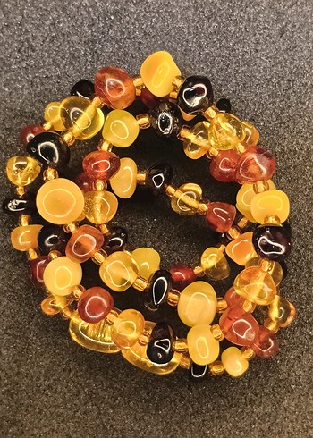 0-3 Yaş Bebek Kolye Doğal Damla Kehribar Kolye - Görsel 3