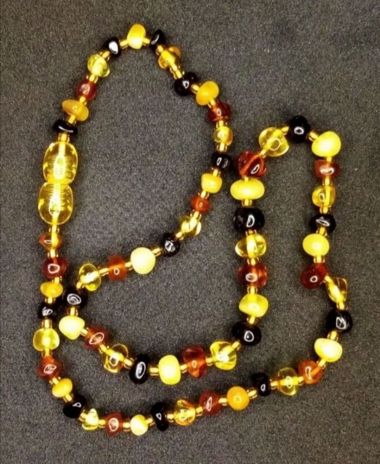 0-3 Yaş Bebek Kolye Doğal Damla Kehribar Kolye - Görsel 5