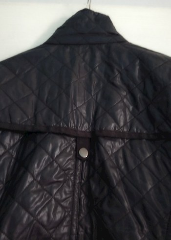 Kemerli siyah renk Biker Ceket - Görsel 3