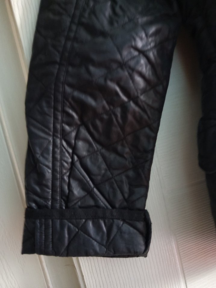 Kemerli siyah renk Biker Ceket - Görsel 4