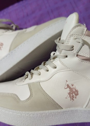 U.S. Polo Krem Kadın Spor Ayakkabı - Görsel 4