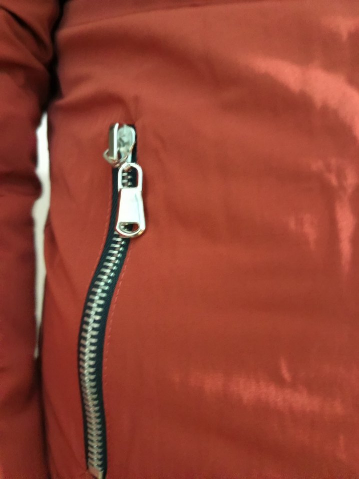 Kürk Detaylı Kırmızı Kadın Kışlık Mont - Görsel 3