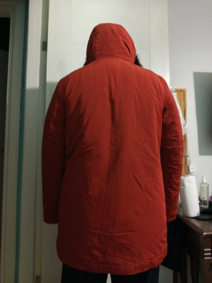 Kürk Detaylı Kırmızı Kadın Kışlık Mont - Görsel 2