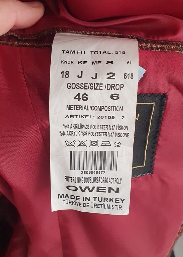 OWEN marka bordo erkek ceket - Görsel 4
