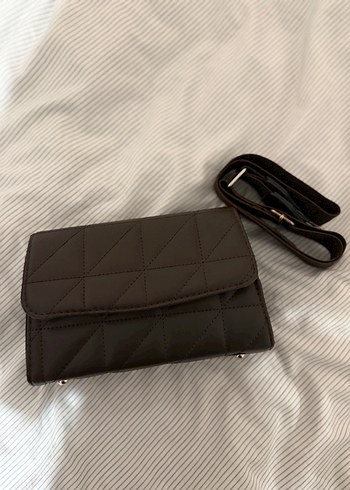 Kahverengi Deri Fermuarlı Kadın Çantası - Görsel 3