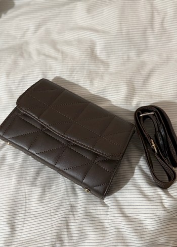 Kahverengi Deri Fermuarlı Kadın Çantası - Görsel 4