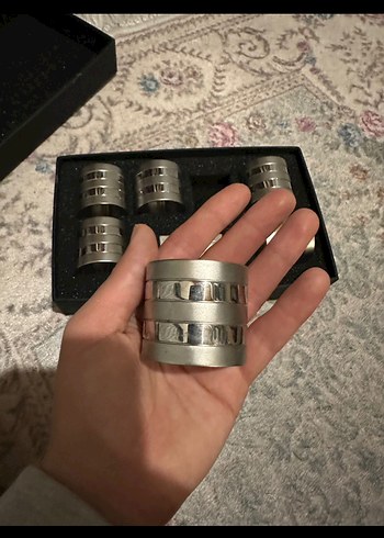 Jumbo Paslanmaz Çelik 12 li peçetelik halkası - Görsel 6