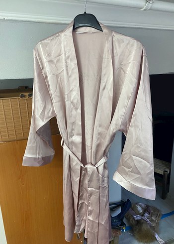 Pembe Parlak Midi Kadın Sabahlık - Görsel 2