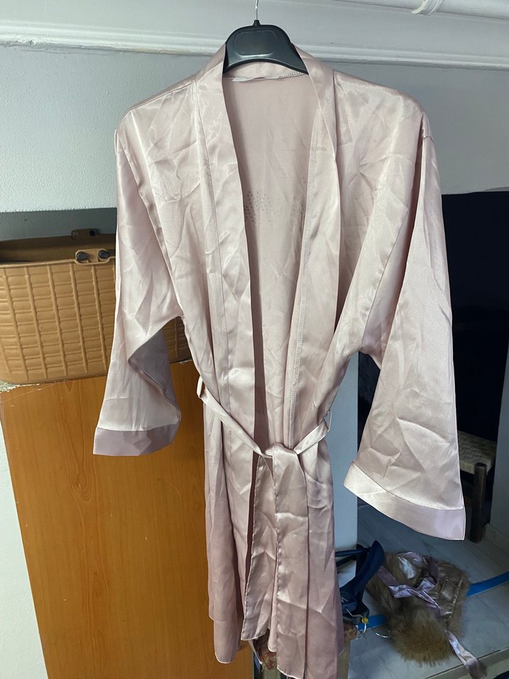 Pembe Parlak Midi Kadın Sabahlık - Görsel 3