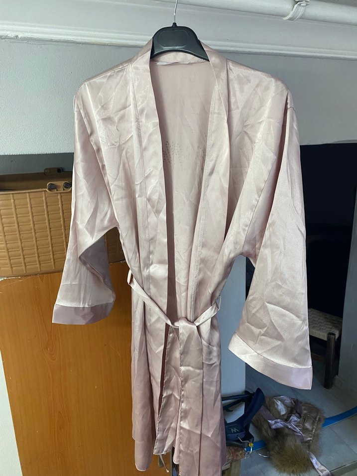 Pembe Parlak Midi Kadın Sabahlık - Görsel 2