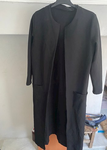 Siyah Uzun Kadın Kaban - Görsel 2