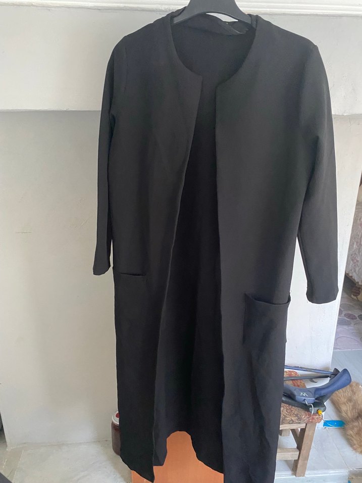 Siyah Uzun Kadın Kaban - Görsel 2