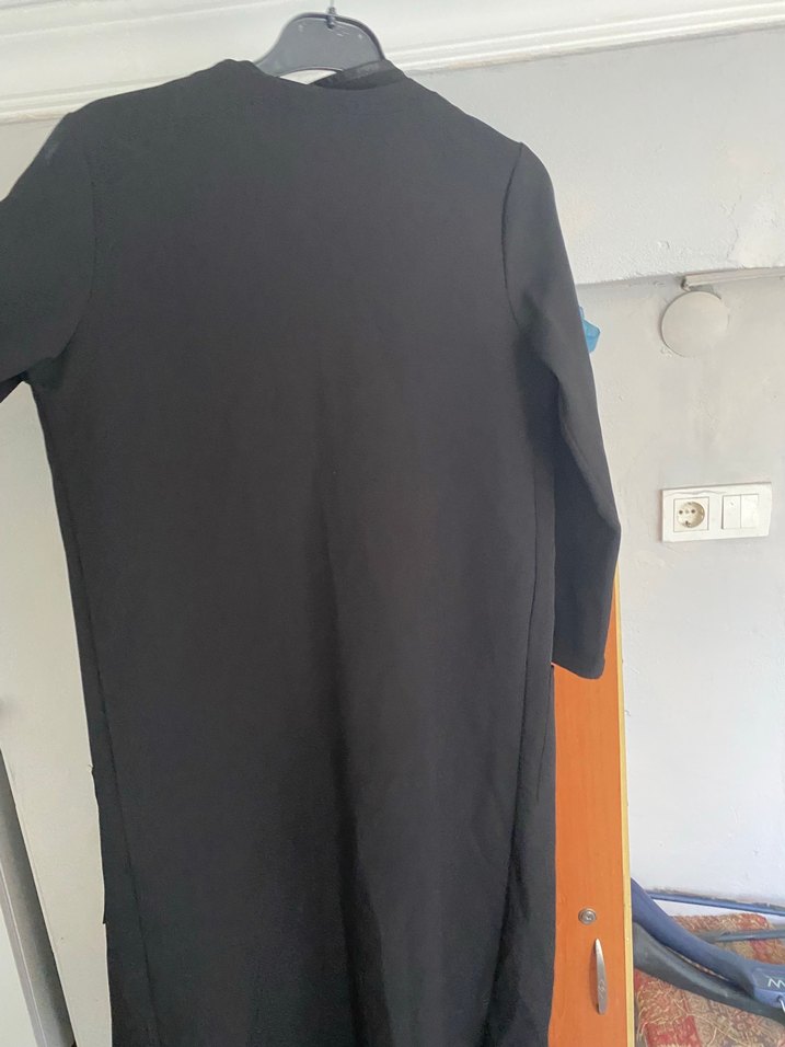 Siyah Uzun Kadın Kaban - Görsel 4