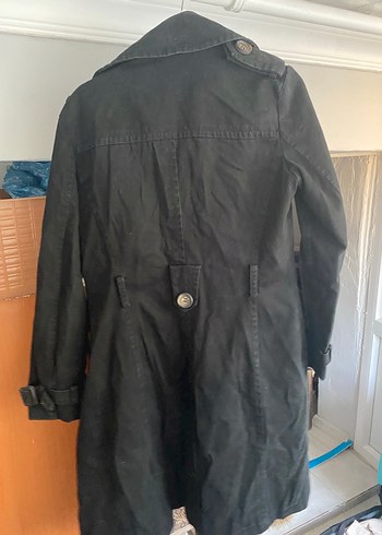 Siyah Süet Midi Kadın Trençkot - Görsel 6