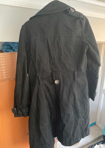 Siyah Süet Midi Kadın Trençkot - Görsel 7