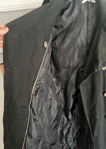 Siyah Süet Midi Kadın Trençkot - Görsel 4