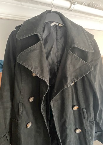 Siyah Süet Midi Kadın Trençkot - Görsel 3