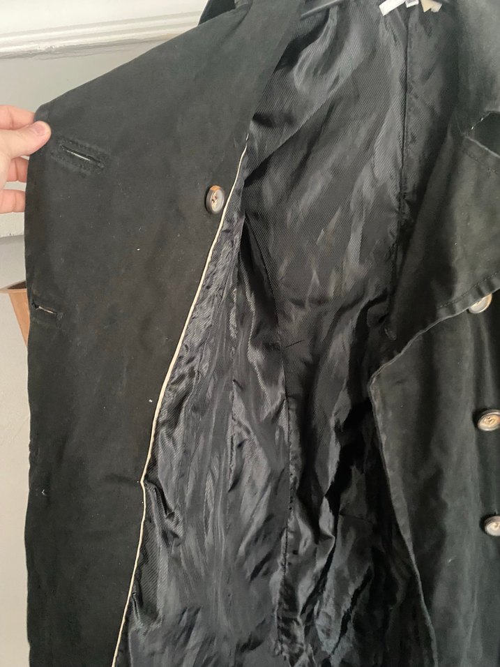 Siyah Süet Midi Kadın Trençkot - Görsel 4