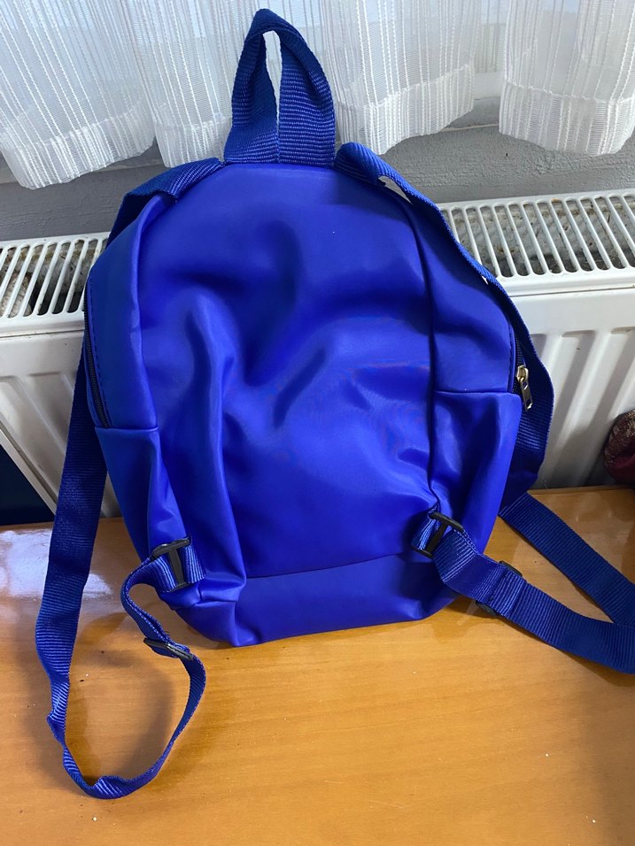 Kadın Parlak Mavi Fermuarlı Sırt Çantası açıklamayı okuyun - Görsel 3
