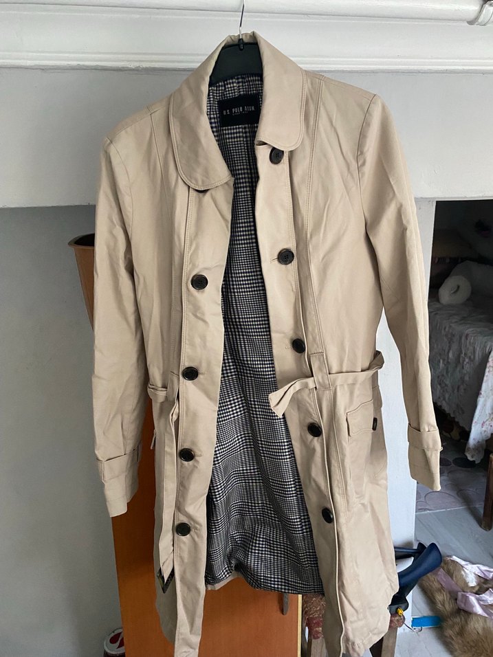 Bej Düğmeli Midi Trençkot - Görsel 2