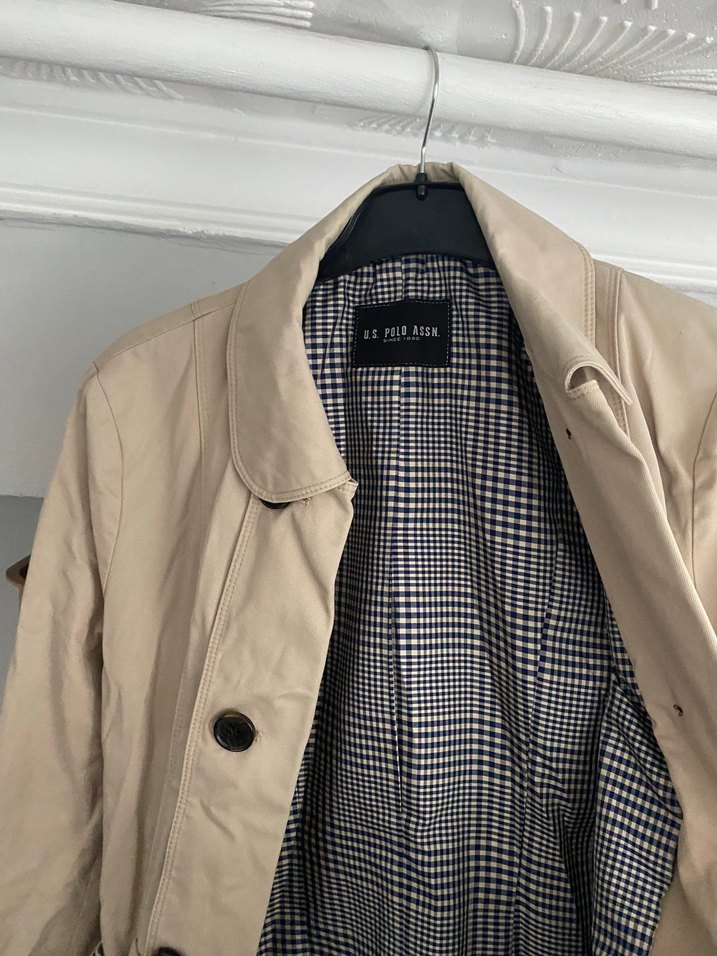 Bej Düğmeli Midi Trençkot - Görsel 4