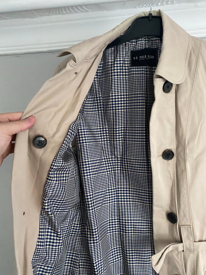 Bej Düğmeli Midi Trençkot - Görsel 3