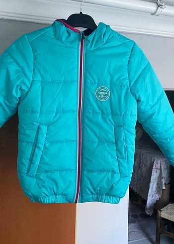 Kız Çocuk Siyah Desenli Fermuarlı Mont - Görsel 5