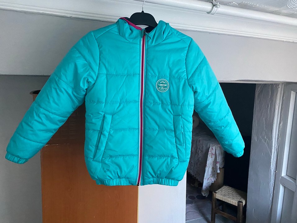 Kız Çocuk Siyah Desenli Fermuarlı Mont - Görsel 5