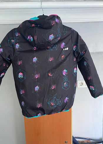 Kız Çocuk Çok Renkli Baskılı Mont - Görsel 4