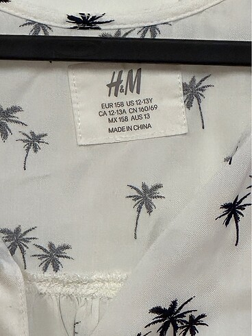 12-13 Yaş Beden beyaz Renk H&M gömlek